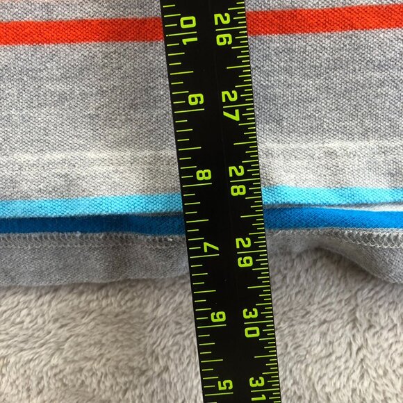 Tommy Hilfiger Mens Polo Shirt Large Gray Striped Short Sleeve Classic Casual - Picture 6 of 8